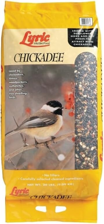 Lyric Chickadee Wild Bird Seed – Sunflower & Nut Premium Wild Bird Seed for Outside Feeders for Chickadees, Nuthatches & Titmice – 20 lb Bag