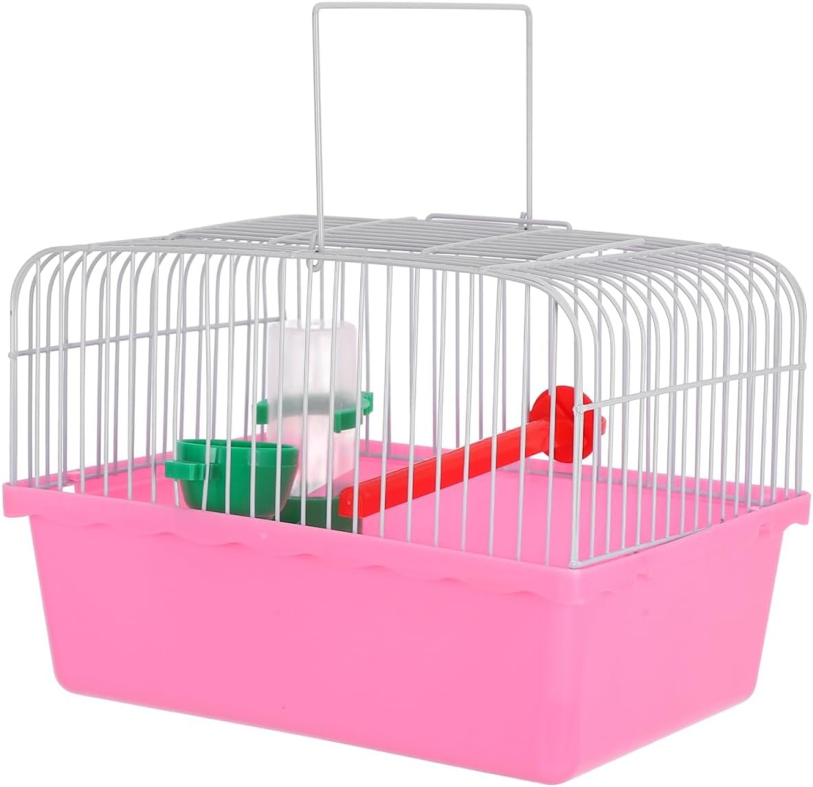 BESPORTBLE Spacious Bird Carrier Travel Cage Lightweight Portable Bird Cage with Perch Food Box Water Feeder for Parrots and Lovebirds Abs Iron Design for Travel Storage Color
