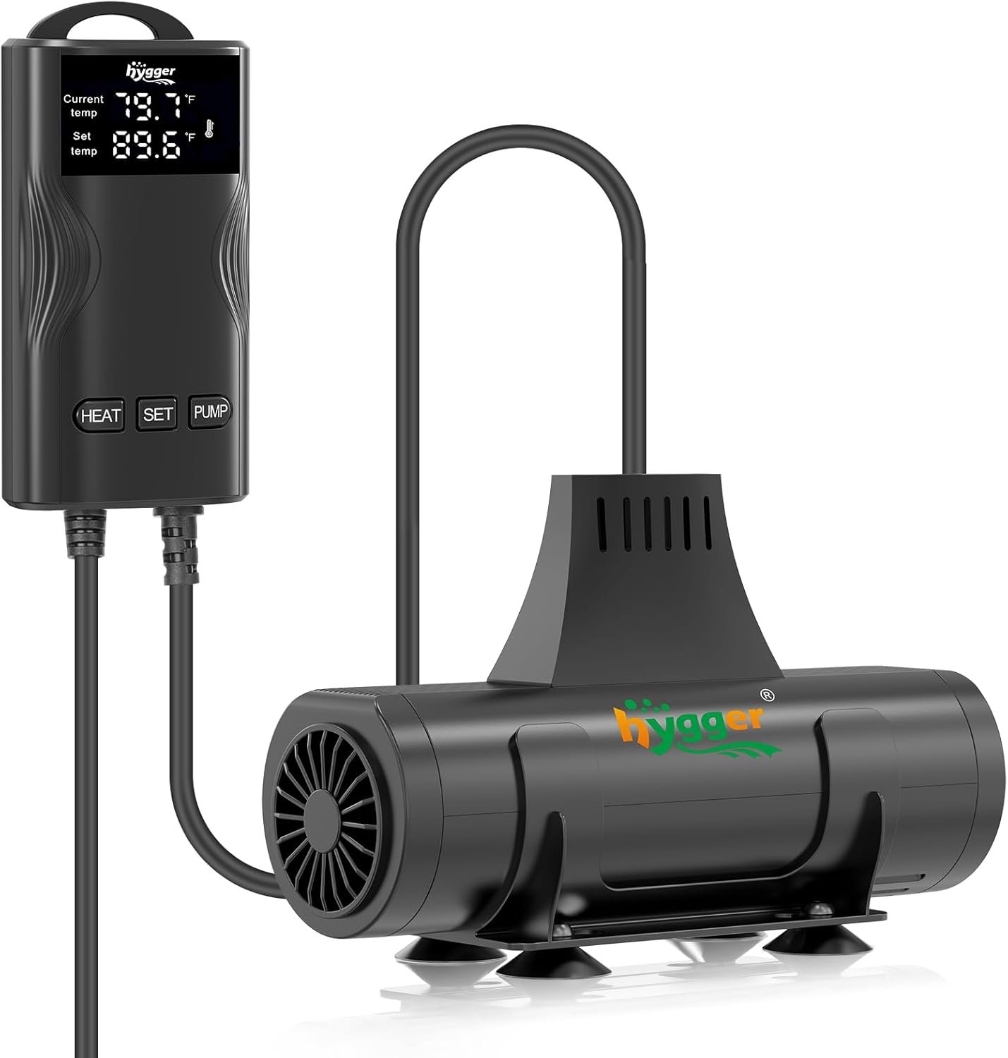hygger Aquarium Heater with Upgrade Water Circulatio,Submersible Fish Tank Water Heater Digital Display,Auto Temperature Control for Freshwater Saltwater Safety Shut-Off Protection (300W,40~80Gal)