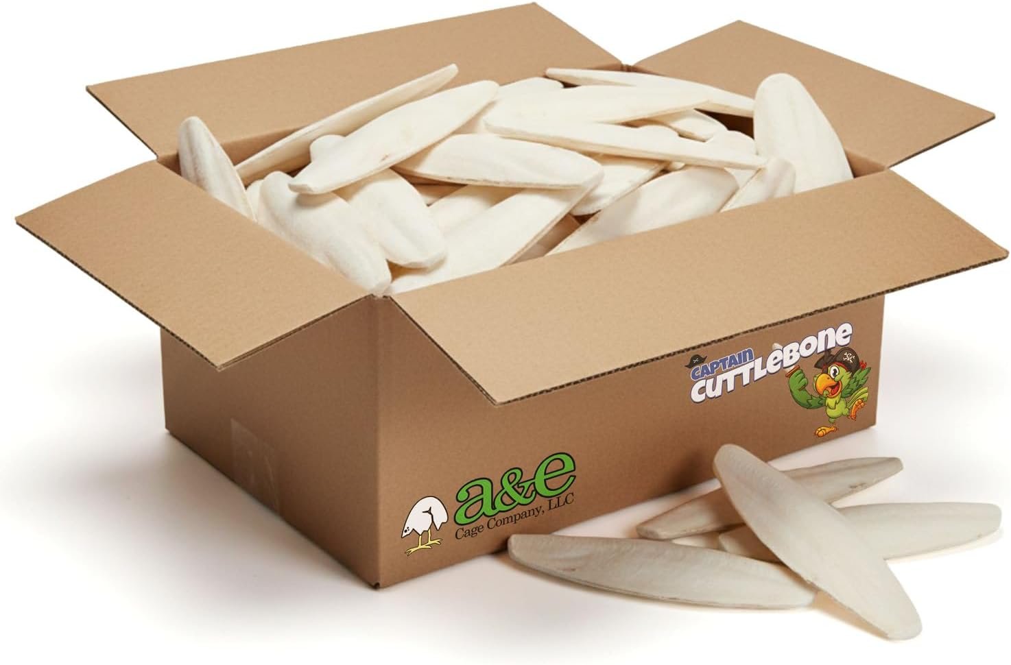 Captain Cuttlebone AE9011 Natural Bird Cuttlebone – 5lb Bulk Box of 4–6″ Pieces – Calcium Supplement for Parakeets, Budgies, Finches, Canaries, Lovebirds & Small Birds