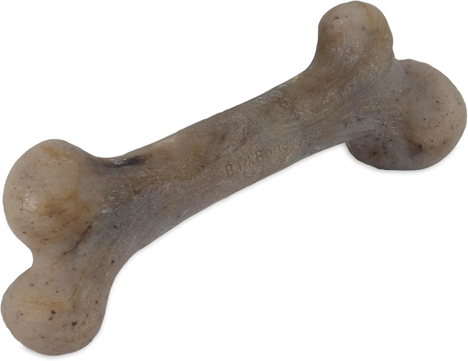 Pet Qwerks Dinosaur BarkBone, Nylon Dog Bone for Aggressive Chewers Chew Dog Toy, Bacon Flavor – Medium 8.5″