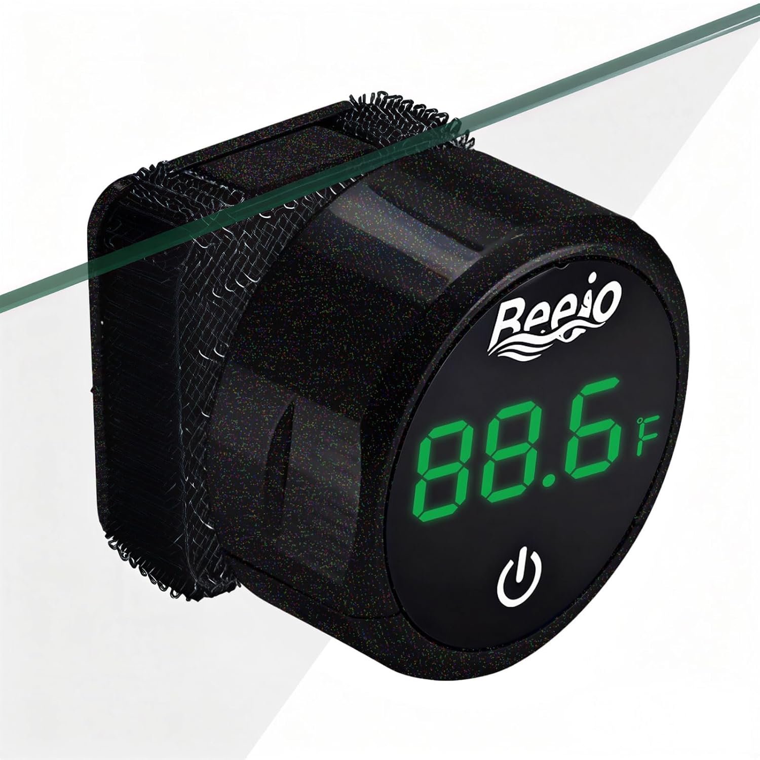 BEEJO 2 in 1 Fish Tank Thermometer, Magnetic Fish Tank Cleaner, Aquarium Thermometer Digital with Touch Digital, Magnetic Aquarium Glass Cleaner Suitable for Fish (Black)