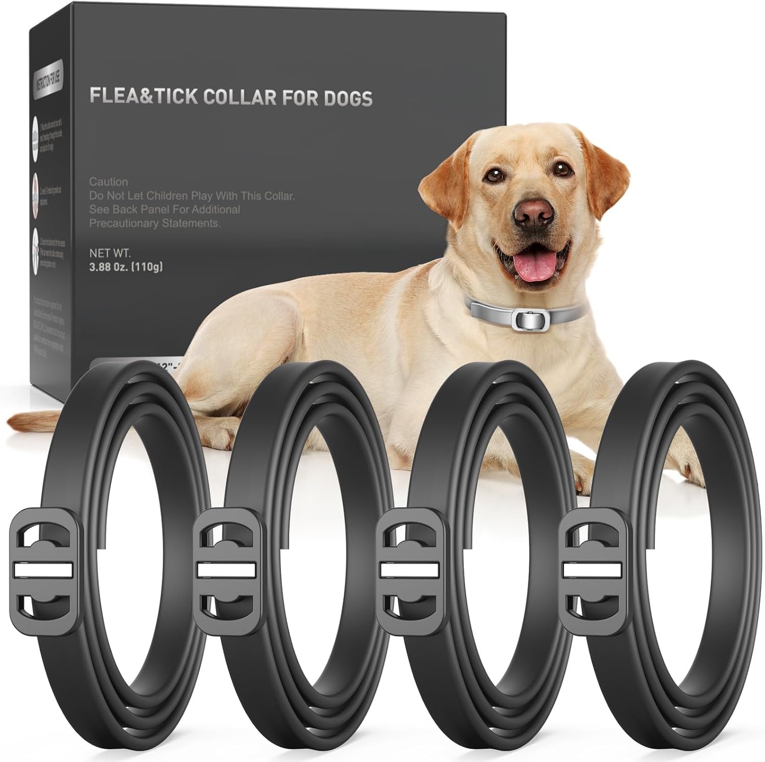 Flea Collar for Dogs, Flea and Tick, Dog Flea Collar with Natural Essential Oils, Adjustable Size for All Ages of Dogs