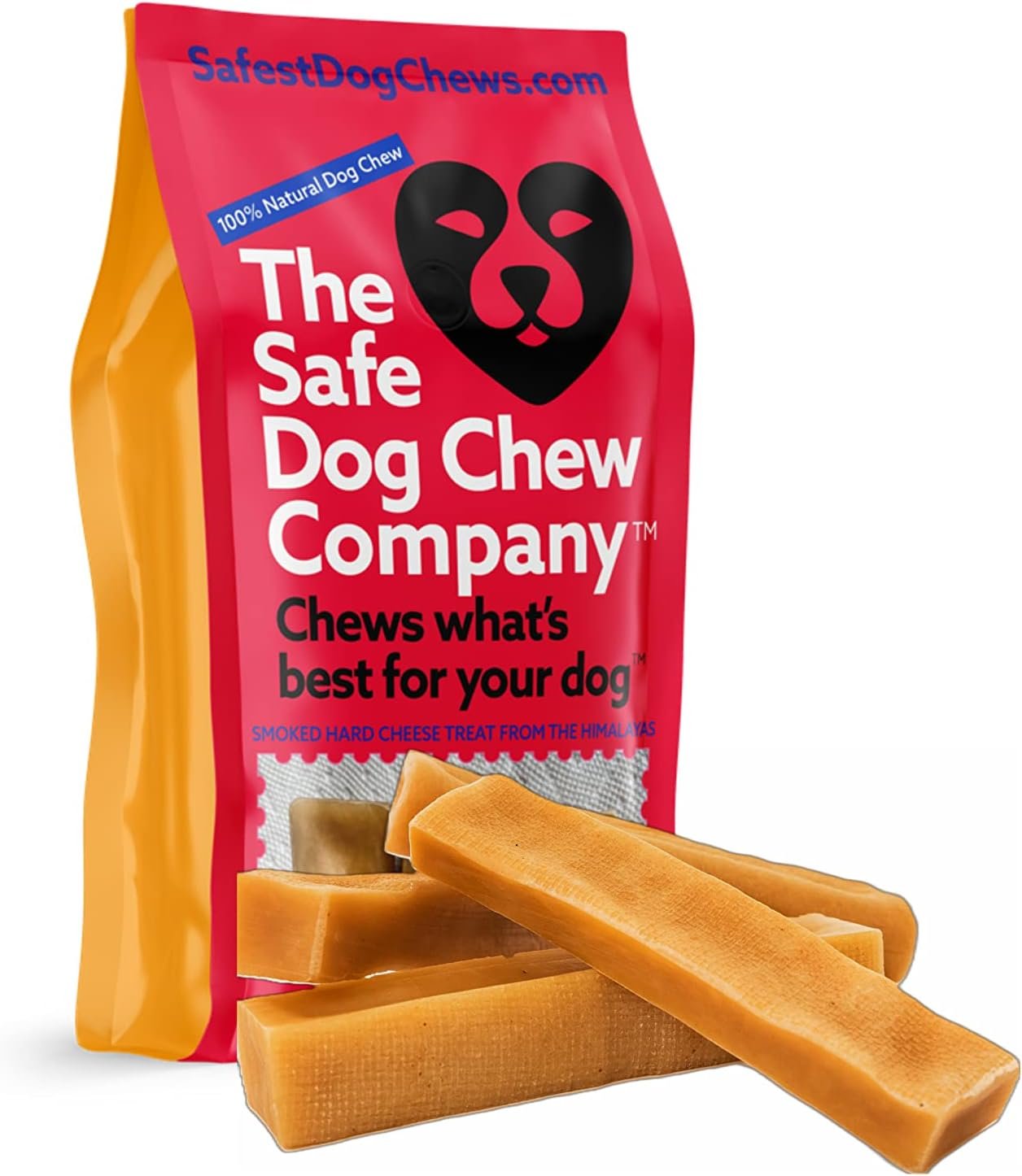 The safest All-Natural Cheese Chews – Large (Pack of 4) – NO Chunks, NO preservatives, NO Bad Smell, Great Teeth Cleaner, Super Long-Lasting