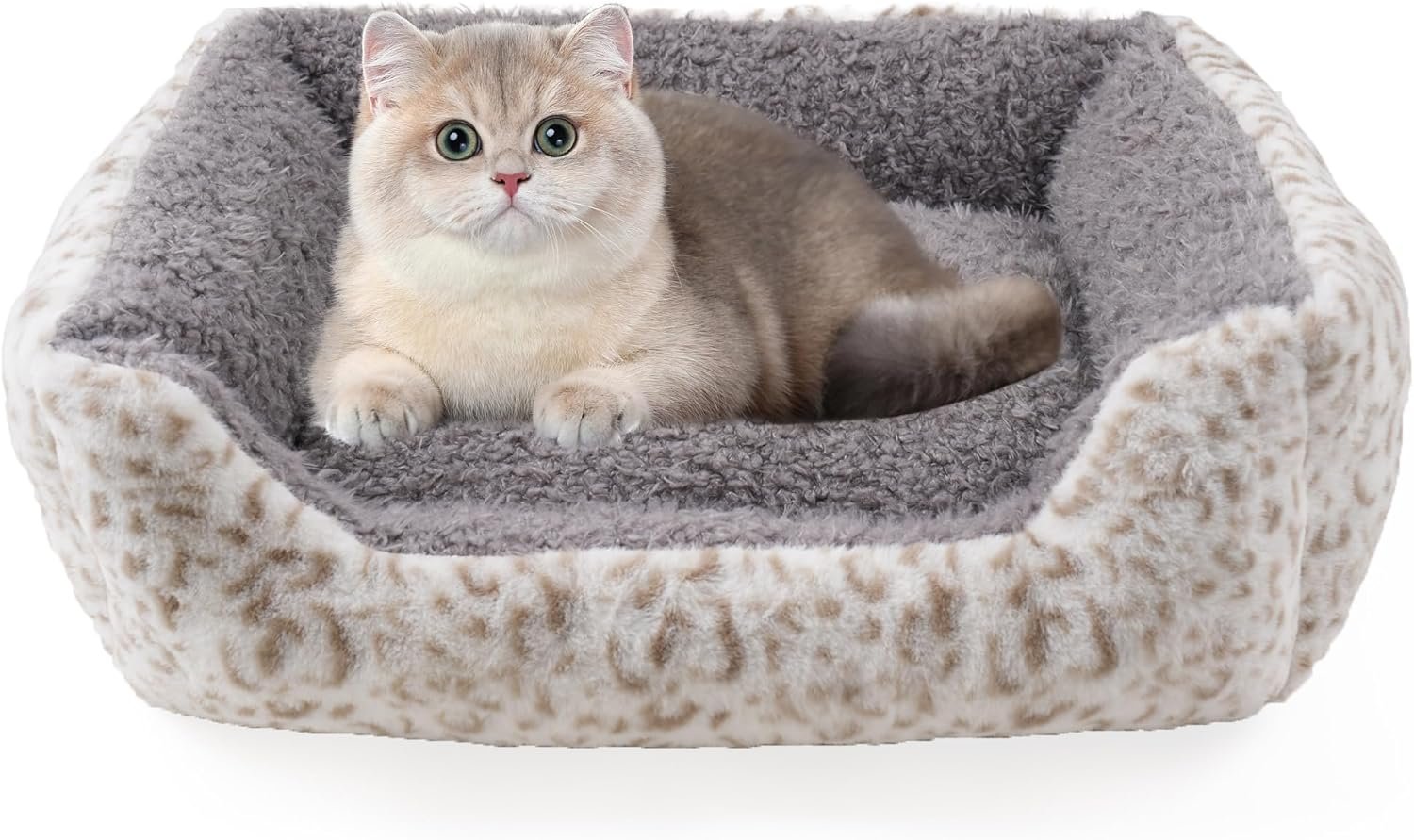 Smouatou Dog Soft Bed, Anti-Anxiety Puppy Cuddler Bed for Puppy Dog and Cat (Grey, XS)