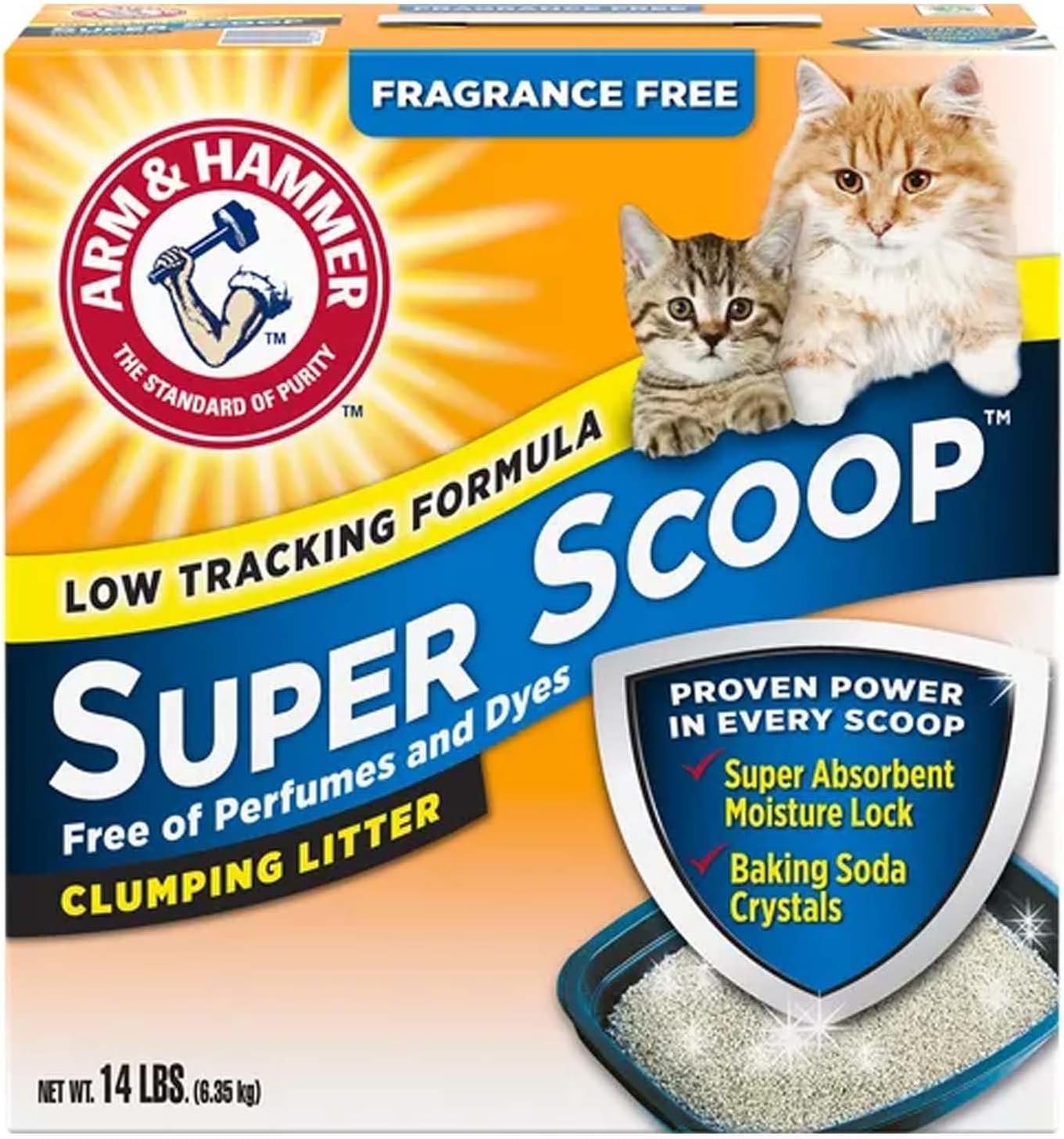 Arm & Hammer Super Scoop Clumping Litter, Fragrance Free 14lb