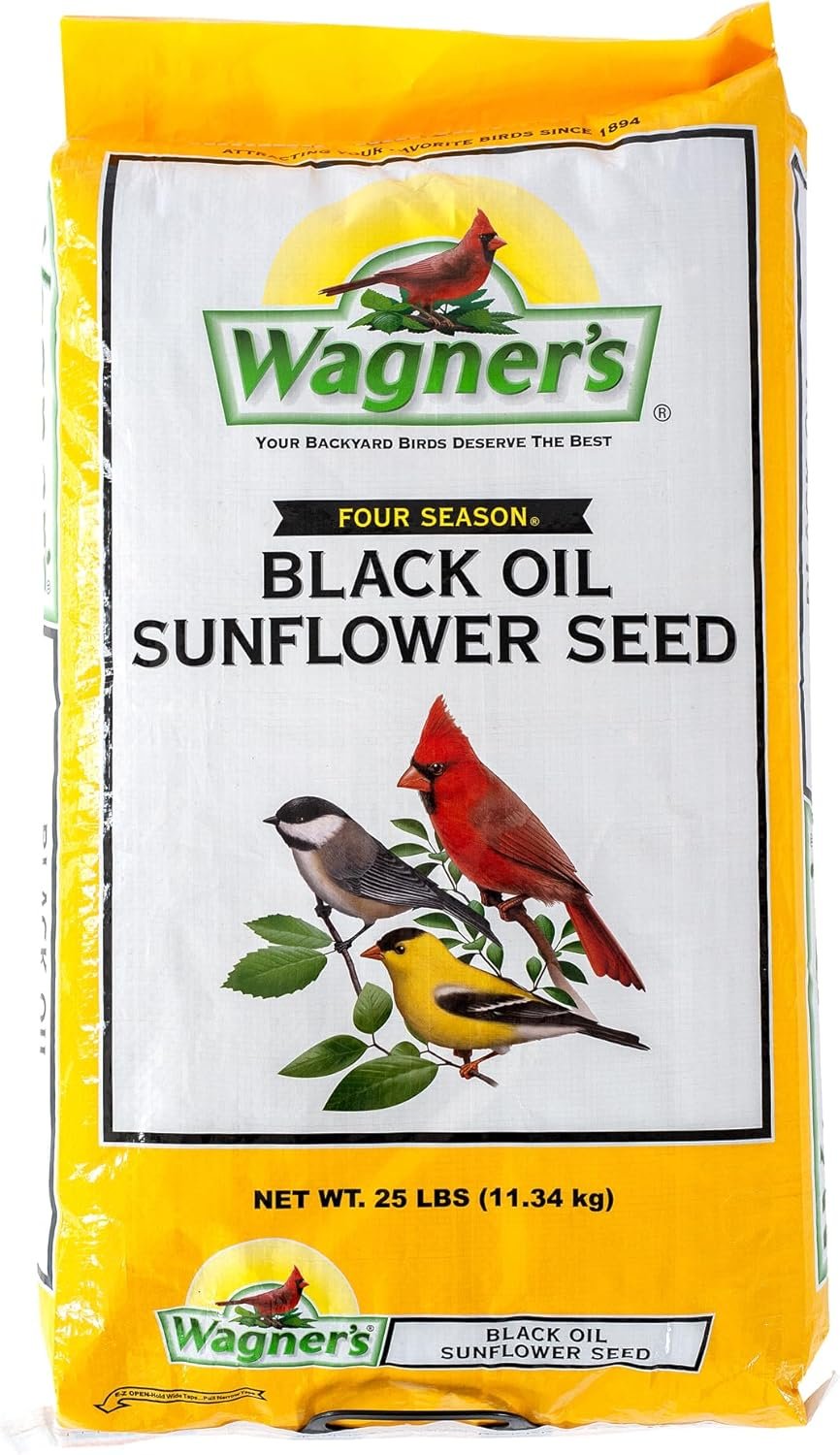 Wagner’s 76027 Black Oil Sunflower Wild Bird Food, 25-Pound Bag
