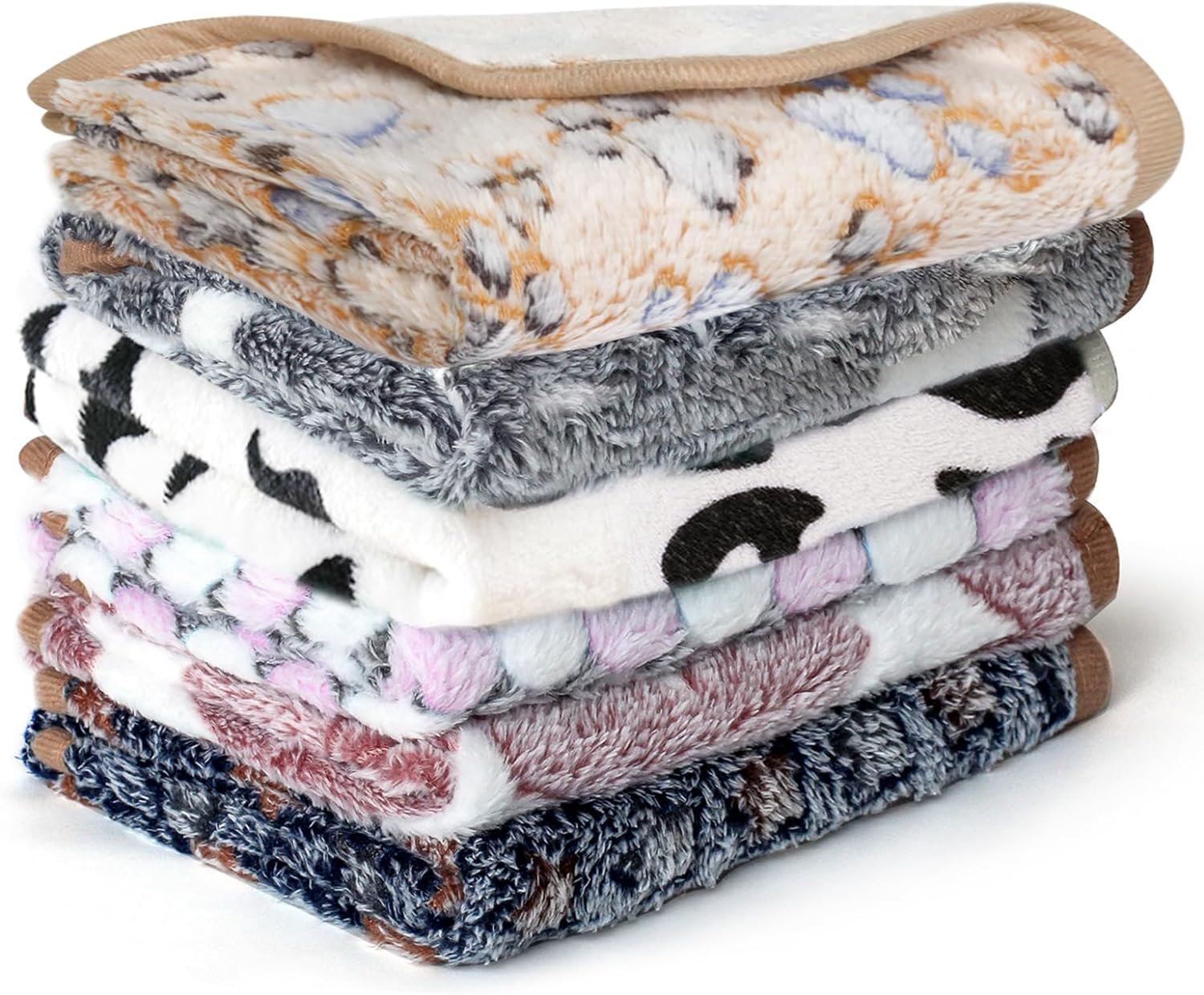 YedsIntu 6 Pcs Absorbent Guinea Pig Blankets Washable Small Animal Fleece Bedding Cage Liners Reusable Pet Pee Pad Sleep Mat Pad Cover for Hamster Ferret Rabbit Chinchilla Hedgehog (16″x24″)