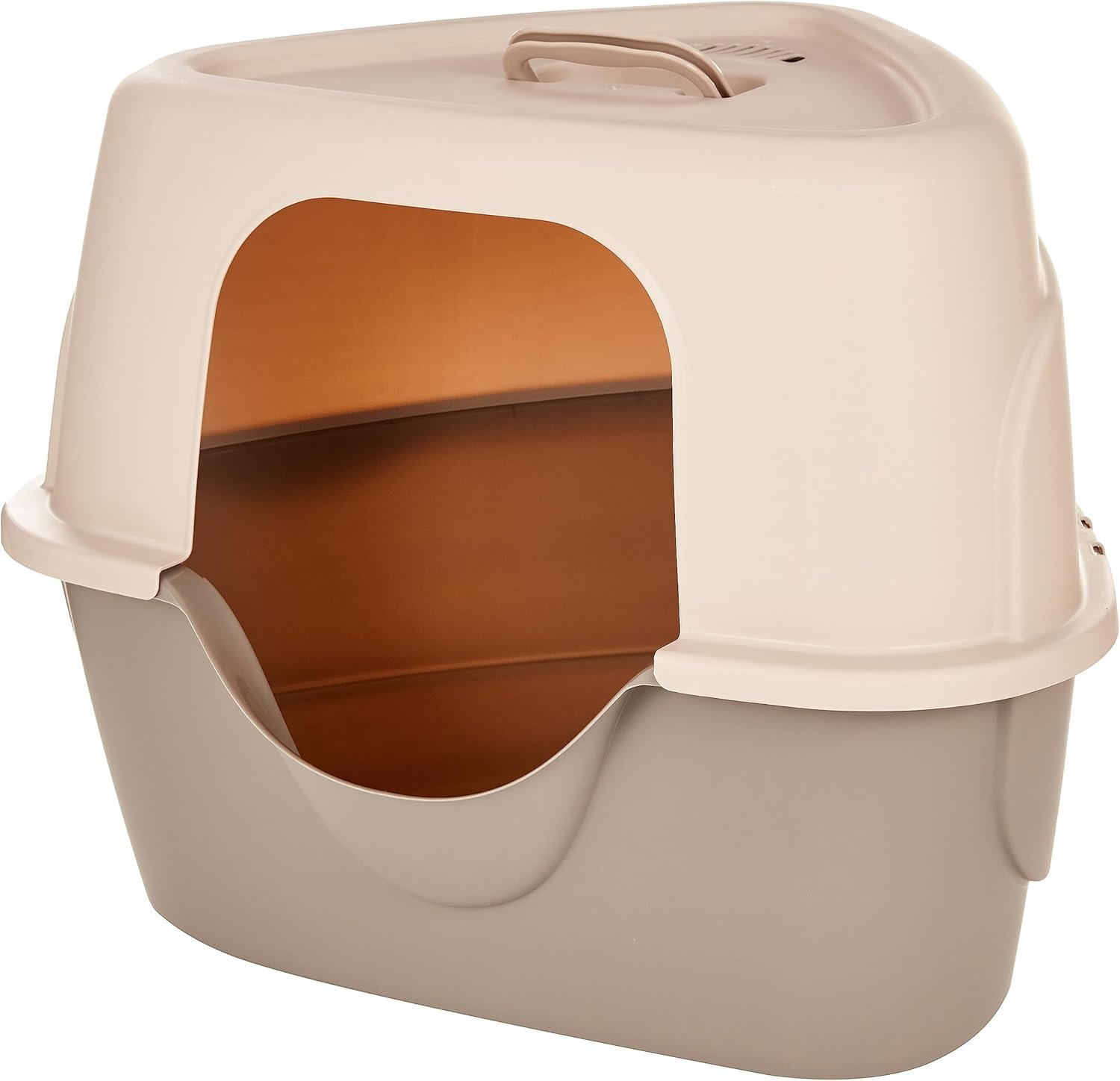 Amazon Basics Cat Litter Box with Lid, No-Mess, Spacious Enclosed Design with Odor Control, Easy Access, Stain Resistant, 26″ x 23″ x 20″, Charcoal