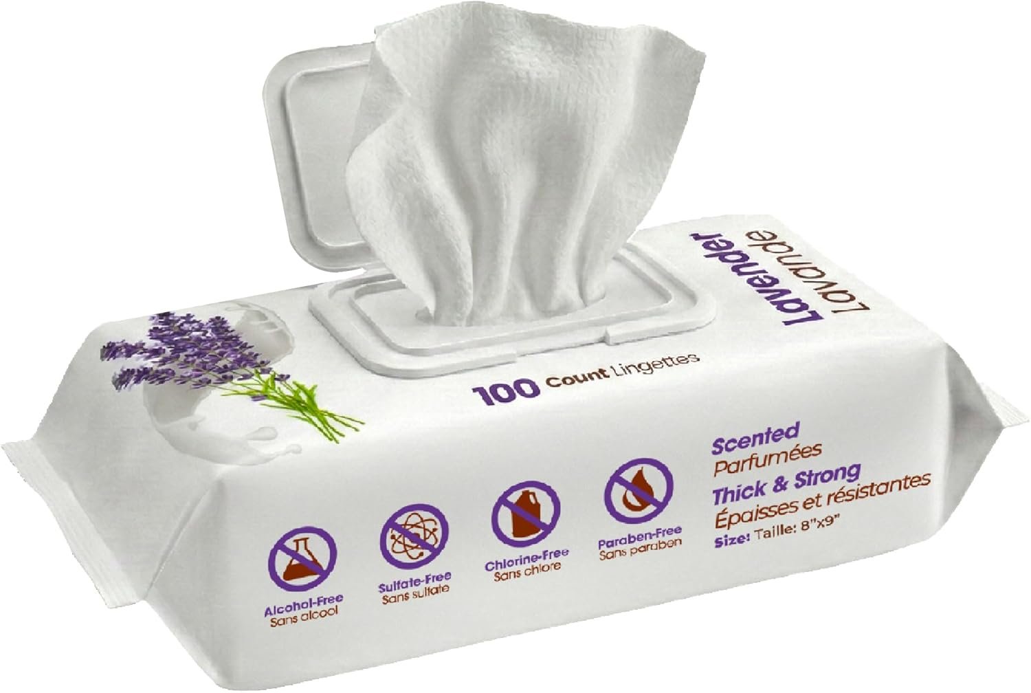 Best Pet Supplies 8″ x 9″ Large Dog Wipes – Cleaning and Deodorizing for Paws and Coat – Gentle Formula with Lavender Vitamin E for Puppies and Cats – 100 Count