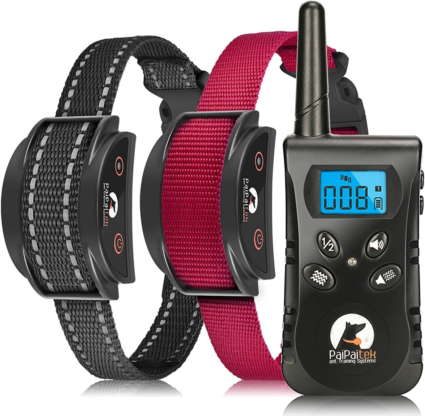Vibrating Dog Collar, No Shock Dog Training Collar 2 Dogs, Deaf Dog Collars w/2 Receivers, Rechargeable & Waterproof, Up to 1600Ft Remote Range
