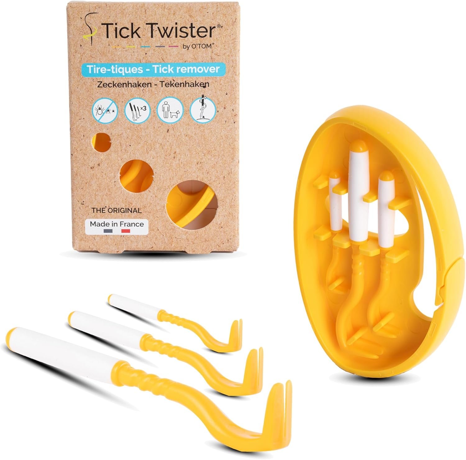 Tick Twister Tick Remover for Dogs and Human – Made in France – Tick Puller for Humans and Dogs – 3 Different Sizes – Dog Tick Removal Tool – Also for All Other Pets – Tick Nipper in