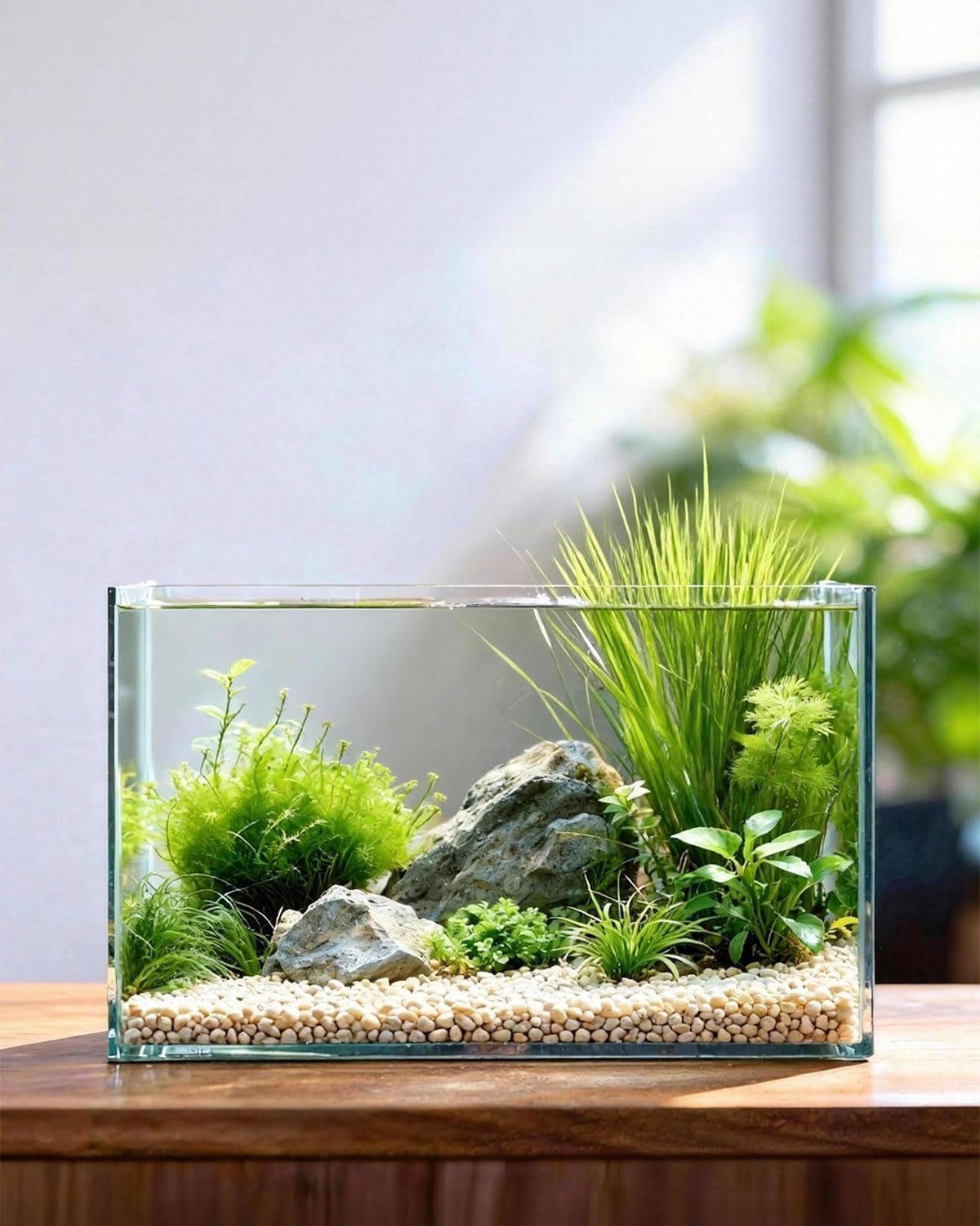 5 Gallon Ultra Clear Glass Fish Tank, Easy to Maintain Small Aquarium for Betta, Goldfish, Shrimp, Snails and Aquatic Plants