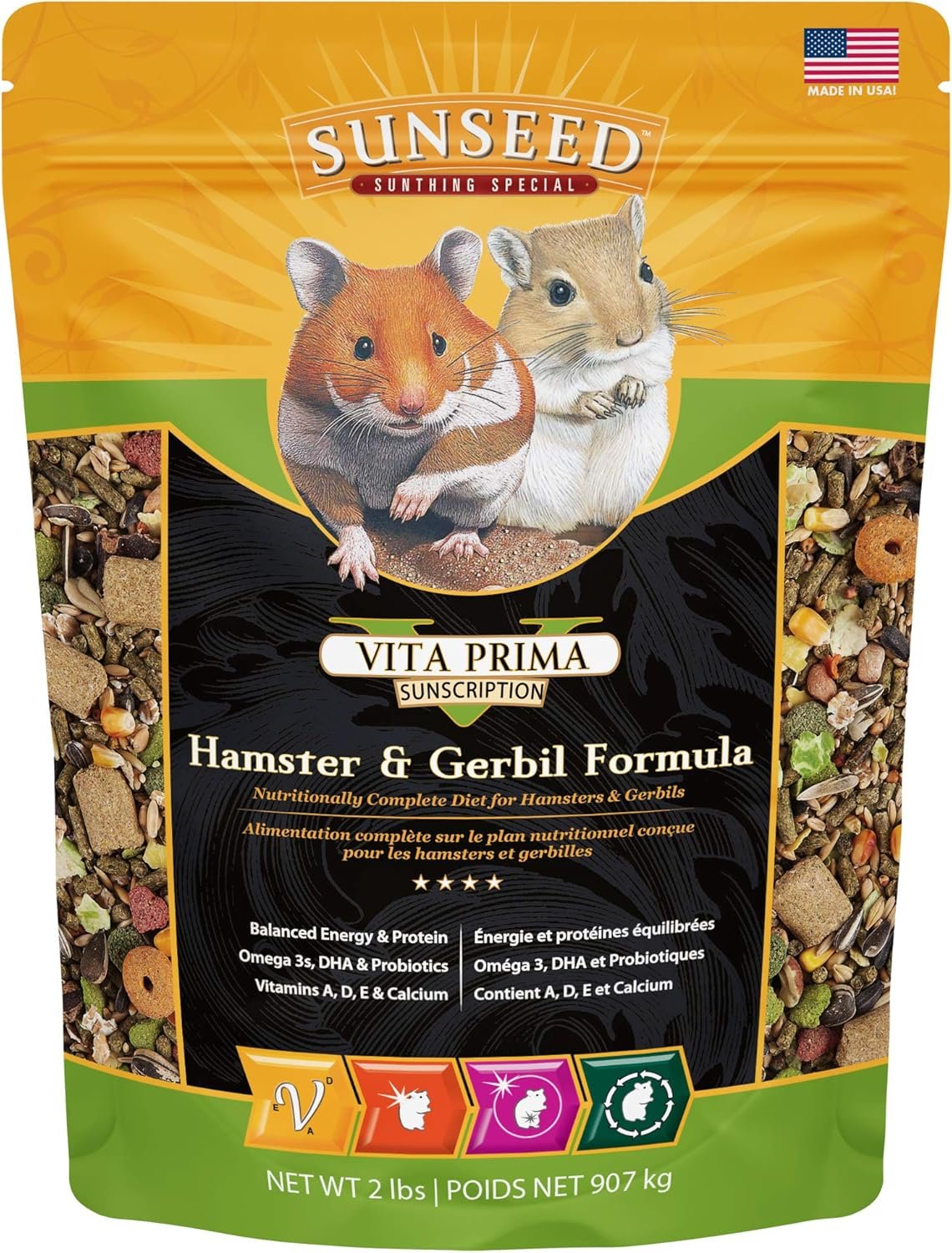 Sunseed Vita Prima Hamster & Gerbil Food, 2 lb