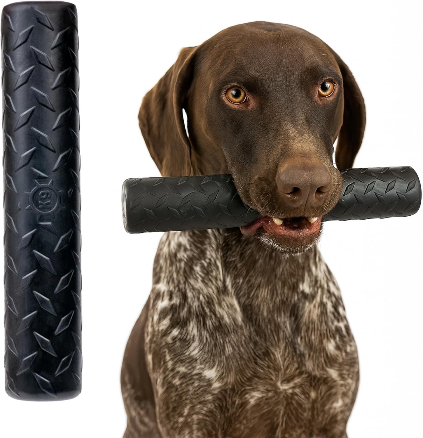 Monster K9 Virtually Indestructible Stick Dog Toy – Lifetime Replacement – Durable for Aggressive Chewers – Safe Non-Toxic Natural Rubber – Chew Tug Fetch – Tough Heavy Duty -, USA Made, 9″ x 2″