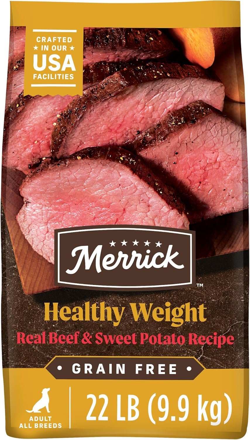 Merrick Premium Grain Free Dry Dog Food Weight Management Dog Food, Wholesome And Natural Kibble, Healthy Weight Recipe – 22.0 lb. Bag