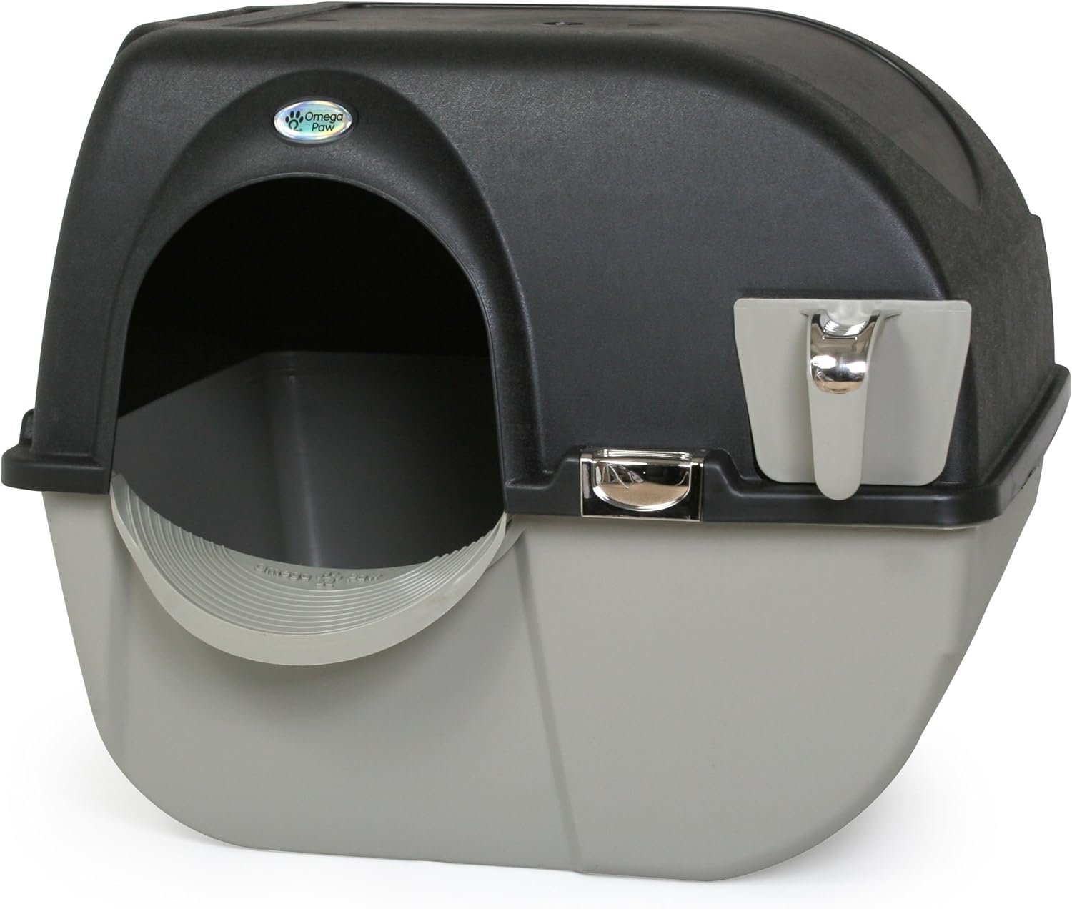 Omega Paw Elite Self Cleaning Roll ‘n Clean Litter Box, Midnight Black, Large (EL-RA20-1)