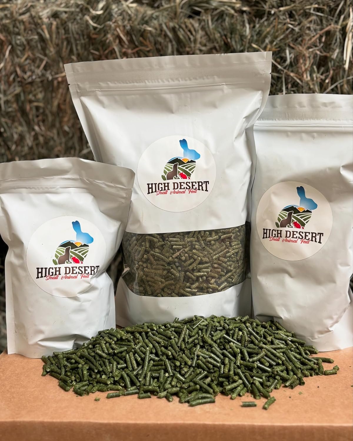 High Desert Feeds 100% Orchard Grass Pellets – All-Natural Small Pet Food for Rabbits, Guinea Pigs & Chinchillas – No Soy, Wheat, or Molasses, Pure Hay-Based Nutritio (15 oz)
