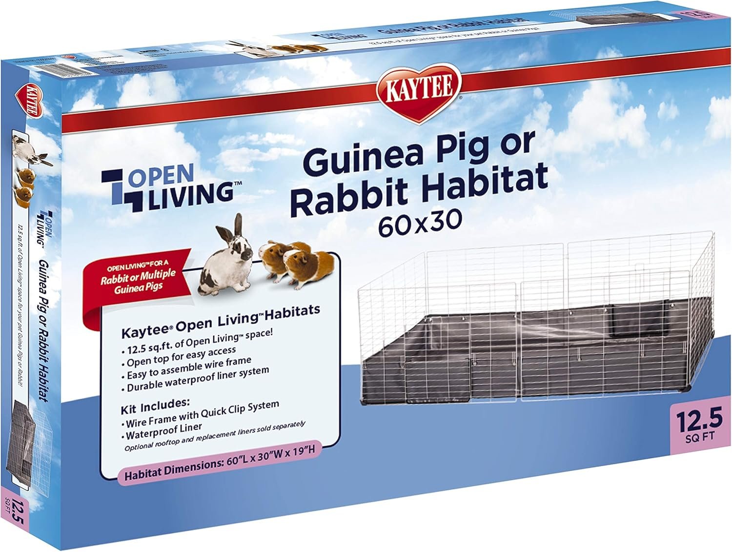 Kaytee Open Living Pet Guinea Pig or Rabbit Habitat, 60″ x 30″