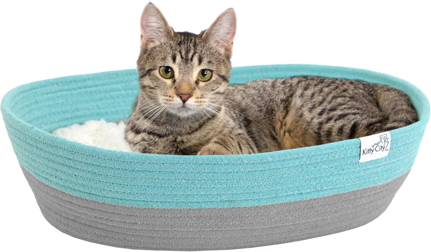 Kitty City Cat Bed, Cotton, 14″W x 19″L x 5″H