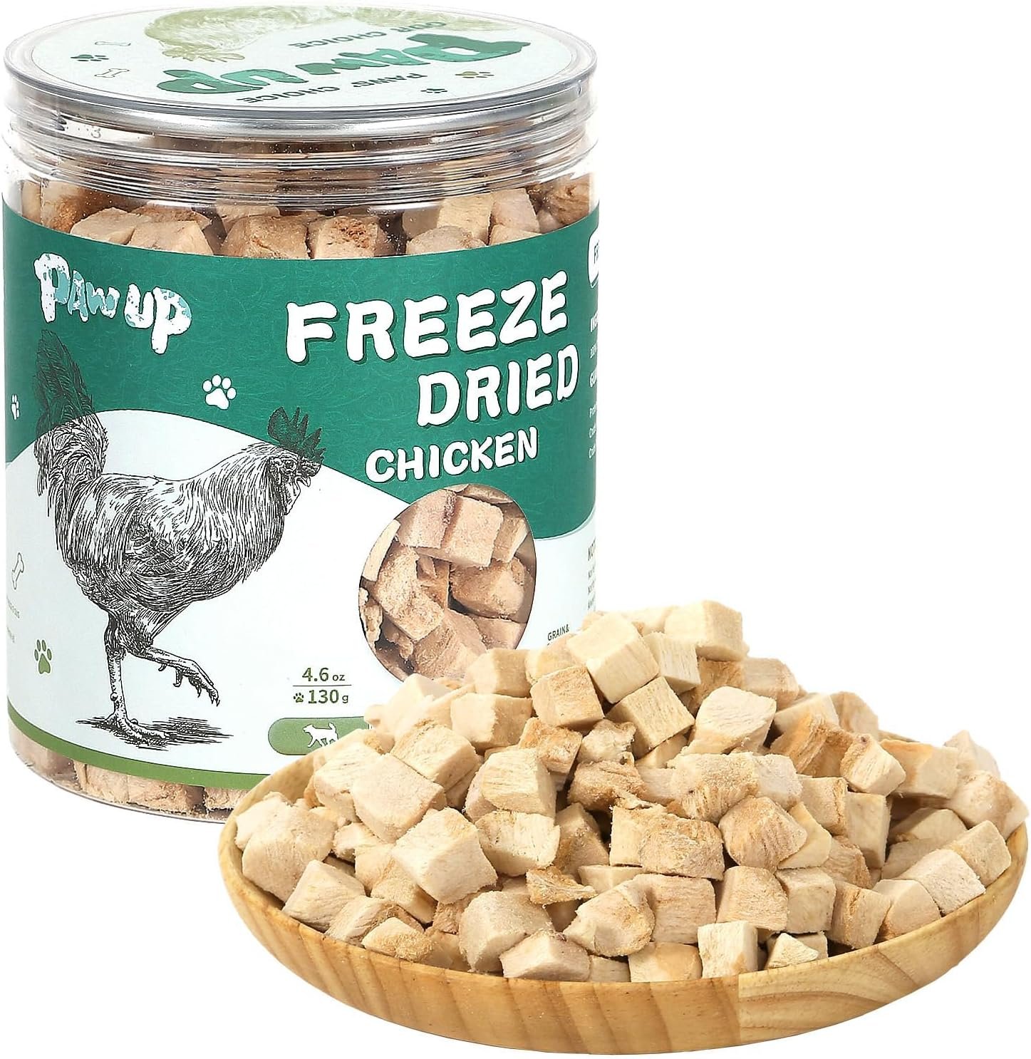 PAWUP Freeze Dried Chicken for Dogs Cats, High Protein Raw Dog Food Topper, Single Fresh Ingredient Treats, 4.6oz, Rawhide Free