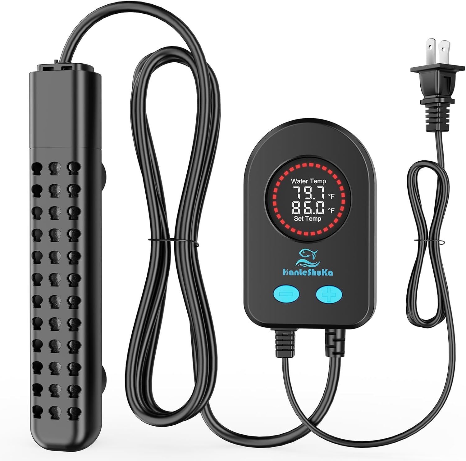 200W Aquarium Heater for 20-40 Gallon with Auto Shut-Off When Leaving Water—Submersible Fish Tank Heater, Dry-Burn & Overheat Protection, Explosion-Proof, Freshwater Saltwater Turtle Tank