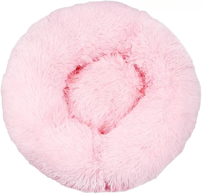 SWZEC Lucky-Paws Anti-Anxiety Calming Bed (70CM,Light Pink)
