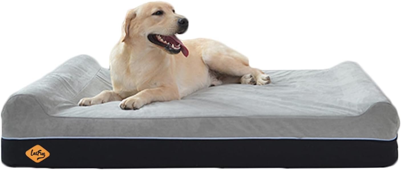 Laifug Orthopedic Dog Beds for Large Dogs,7″ Memory Foam Dog Beds,Durable Water Proof Liner Removable and Washable, Nonskid Bottom, Slate Grey 50″x36″x7″