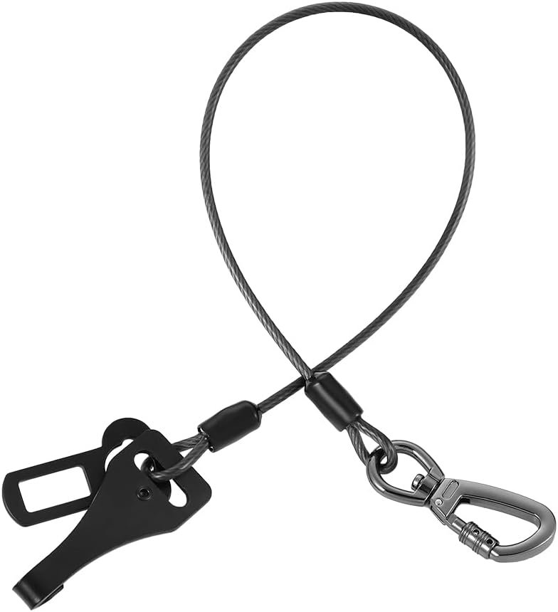Dog Car Seat Belt – 3-in-1 Heavy Duty Safety Harness with Locking Carabiner, Universal Buckle Adapter, Chew-Proof Steel Rope (Black, 32in/80cm)