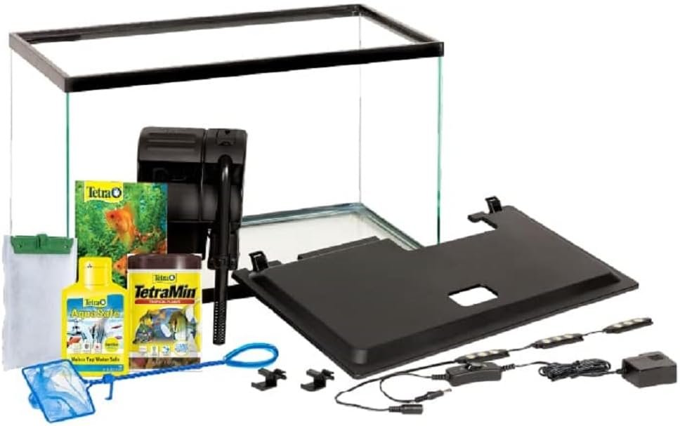 Tetra Aquarium, 10 Gallon, Complete Tropical Fish Tank Kit with LED Lighting for Freshwater Fish