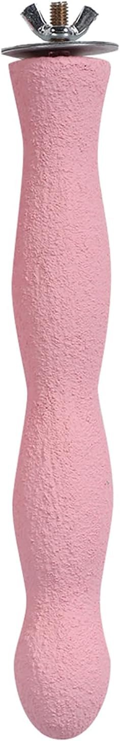 Pink Bird Perches for Cage, Frosted BirdPerch Rough, 22cm/8.7in Bird Perch Grinding Stick, Birds Grinding Scratchers Paws Perch with Screw for Birds Pet