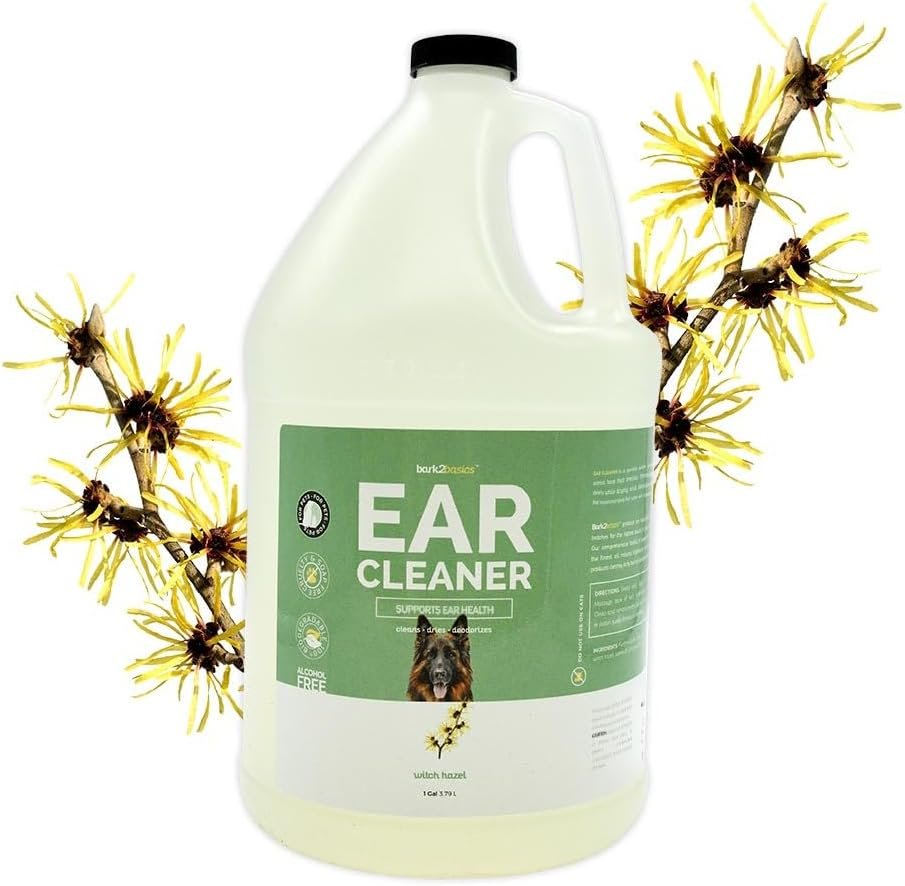 Bark 2 Basics Dog Ear Cleaner, 1 Gallon – All Natural, Witch Hazel, Gentle Aloe Vera and Chamomile Extract Base, Breaks Through Tough Wax and Debris, Soap-Free