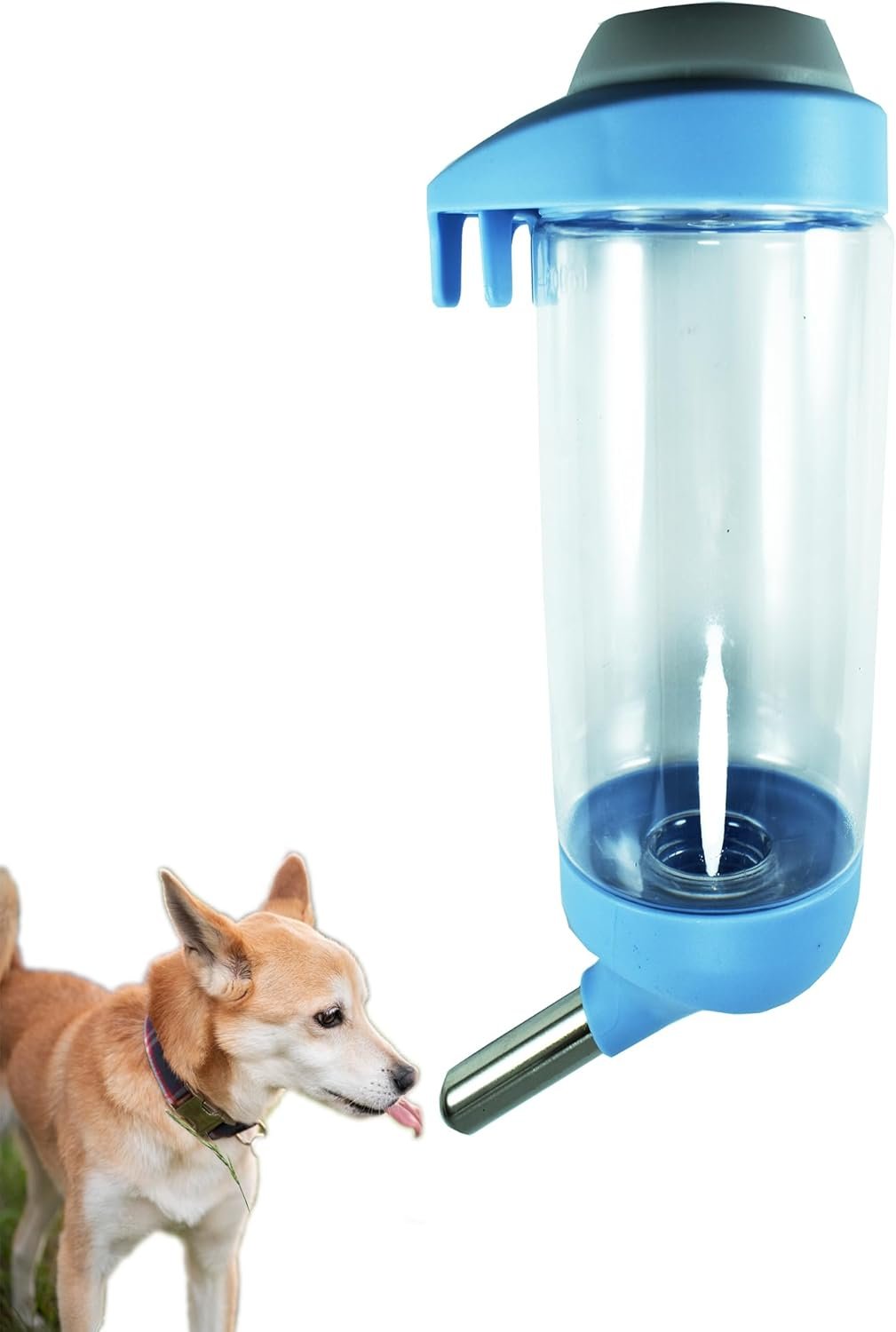 Dog Crate Water Bottle Dispenser – No Drip Dog Kennel Water Dispenser & Cage Bottle – Easy-to-Use Water Bottle for Cat Crate – Perfect for Keeping Your Pet Hydrated (Blue)-500ML