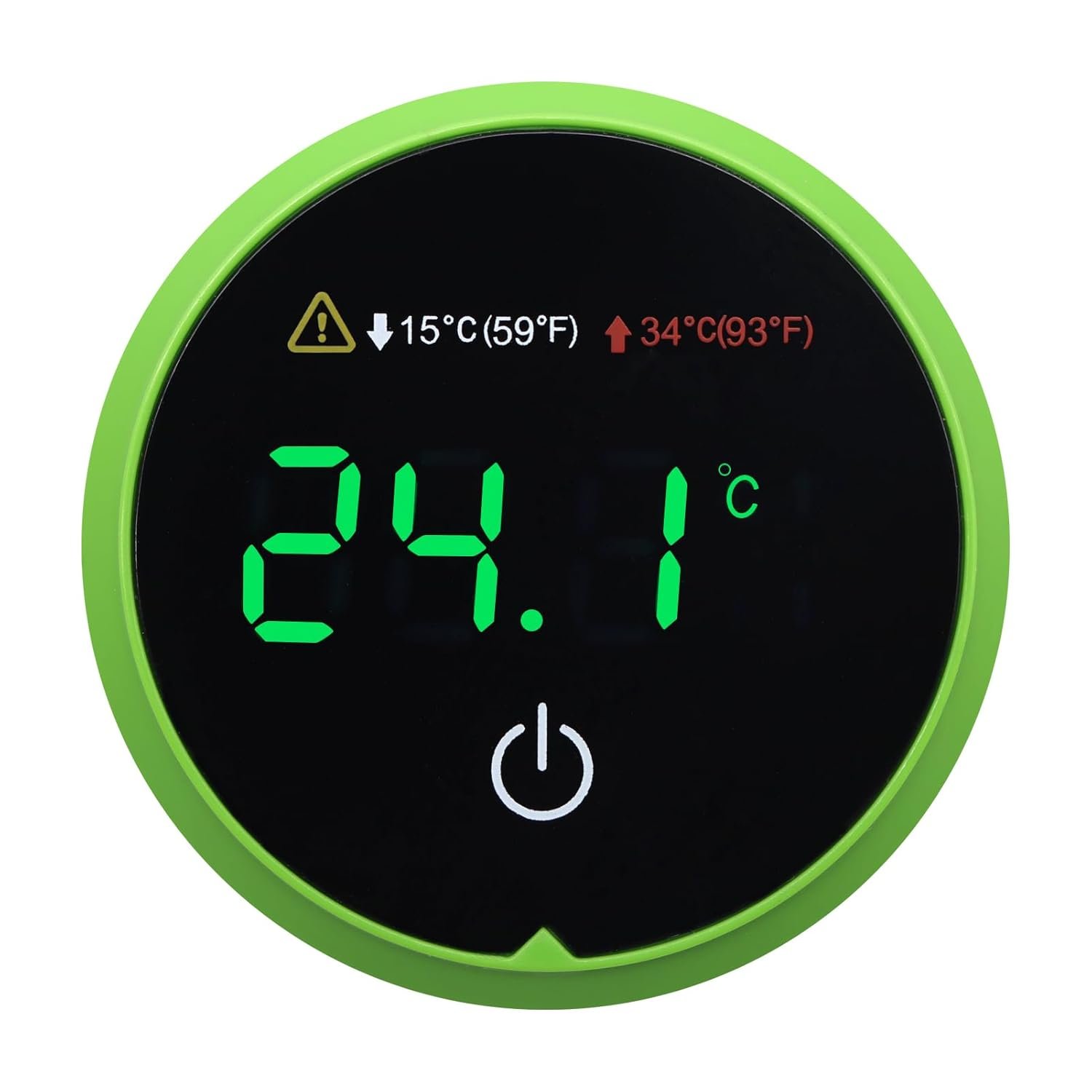 Aquarium Digital Thermometer with LED Touch Screen – Stick-on Fish Tank Thermometer for Betta Tanks, HI/LO Temperature Alarm, Cordless Waterproof Sensor, CR2032 Battery (14-140°F/-10-60°C)