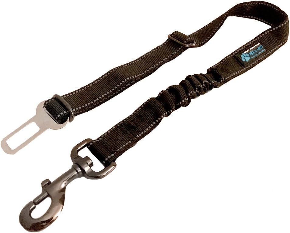 Max and Neo Dog Vehicle Seat Belt Bungee Harness – Car Leash, Donate to Rescue for Every Sale (Black)