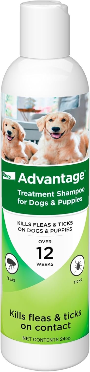 Advantage Dog Flea & Tick Shampoo for Puppies & Adult Dogs | Kills Fleas & Ticks | 24 oz.