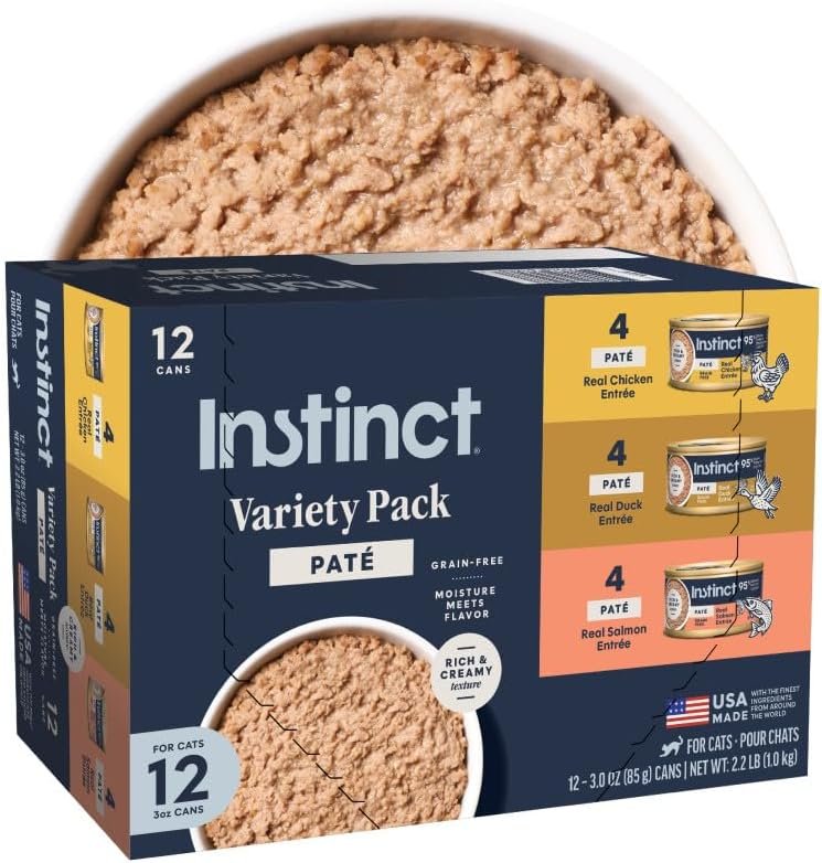 Instinct Original Grain Free Recipe Variety Pack Natural Wet Canned Cat Food by Nature’s Variety, 3 Ounce (Pack of 12)