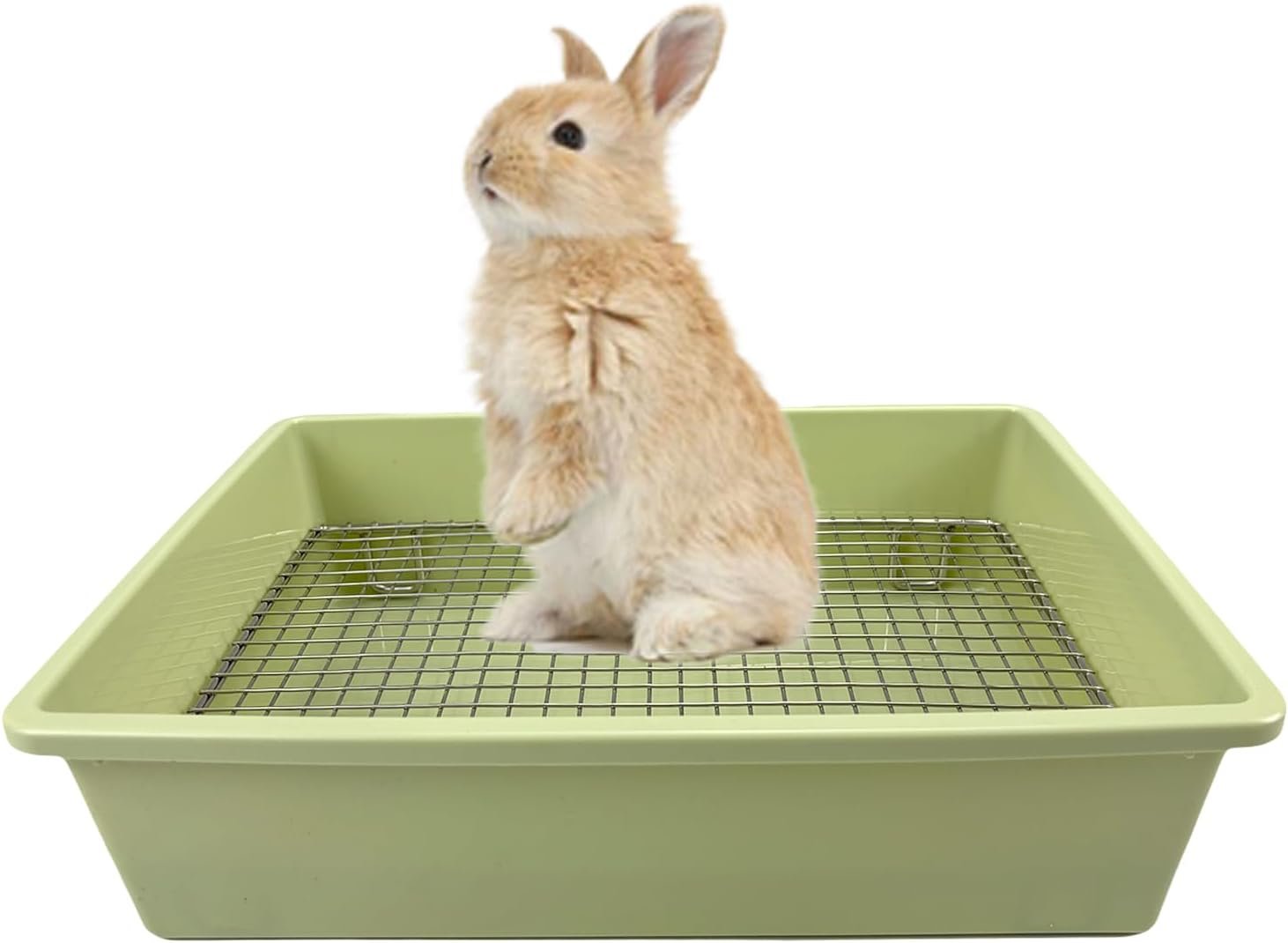Upgraded Large & Medium Litter Box for Rabbits & Guinea Pigs – High-Capacity Cage Toilet Tray with Elevated Grid & Low Entry Design, Ideal for Bunnies, Ferrets, and Small Pets