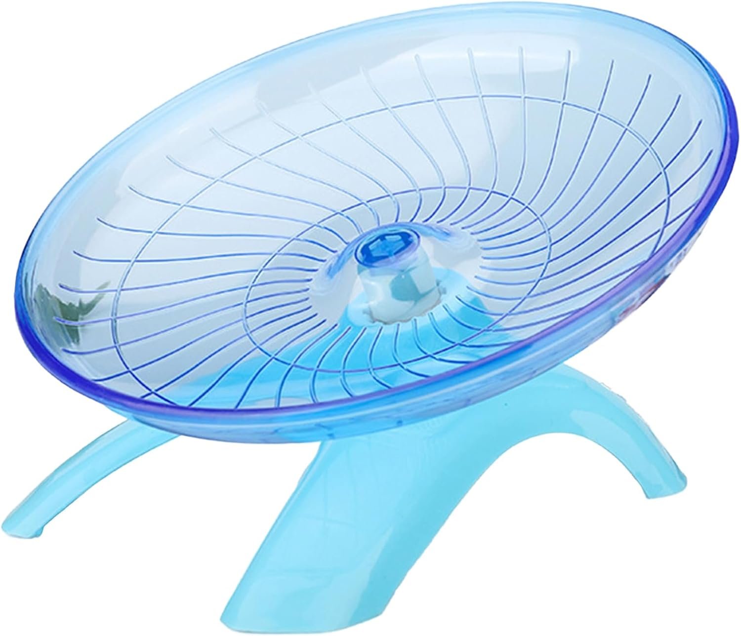 Hamster Flying Saucer Silent Running Wheel, 7 Inch, Suitable for Guinea Pigs, Hamsters, Hedgehogs and Other Small Animals to Ensure Safe Exercise（Blue）
