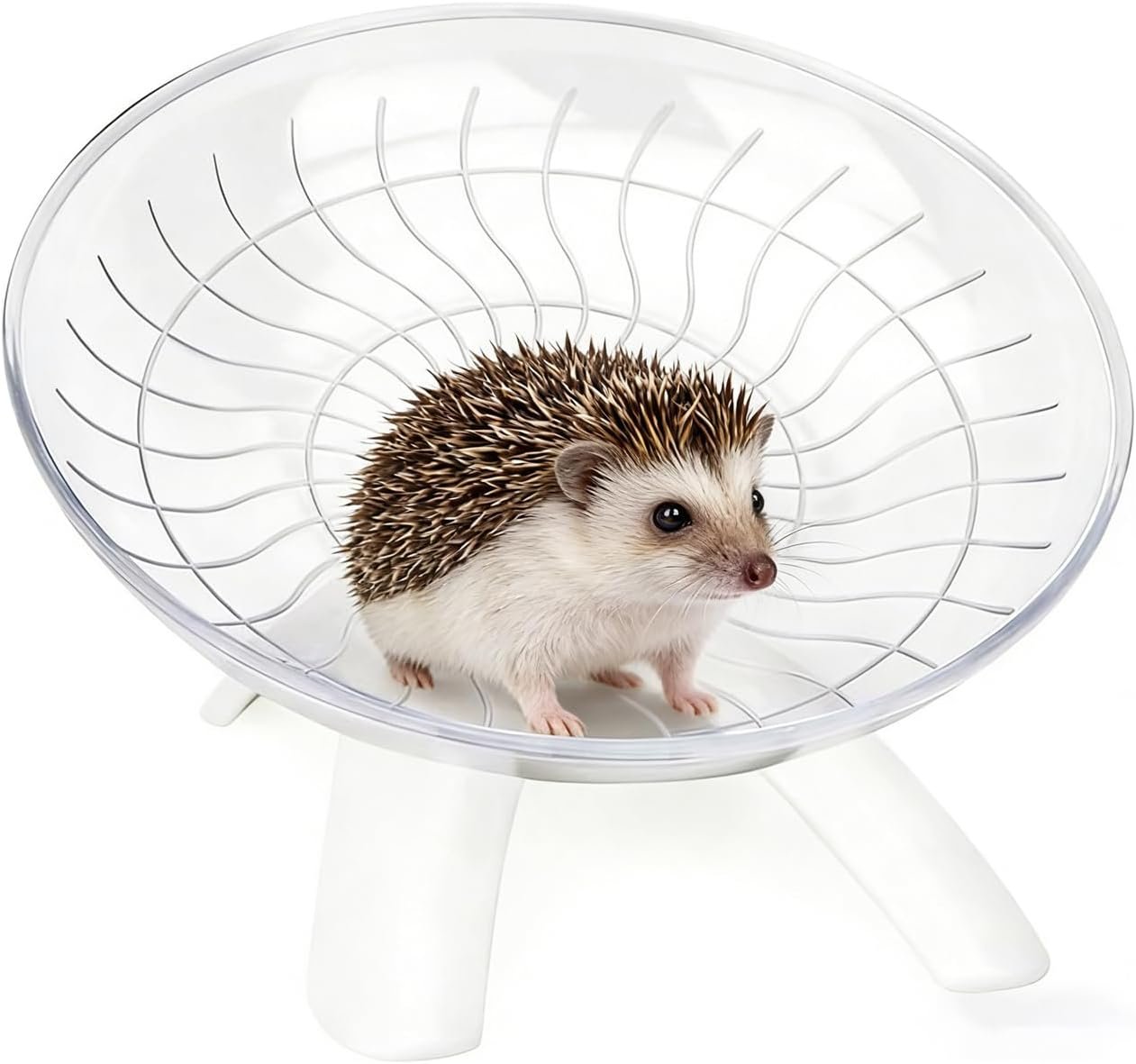 Hamster Wheel, Hamster Flying Saucer Silent Running Exercise Wheel for Hamsters, Gerbils, Mice,Hedgehog and Other Small Pets Silent Running Wheel Hermit Crab Wheel(White)