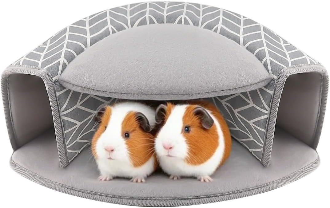 Guinea Pig Hideout, Interactive Guinea Pig Tunnel Bed, Washable Small Animal Tubes Toys Cage Accessories for Ferret Bunny Chinchilla