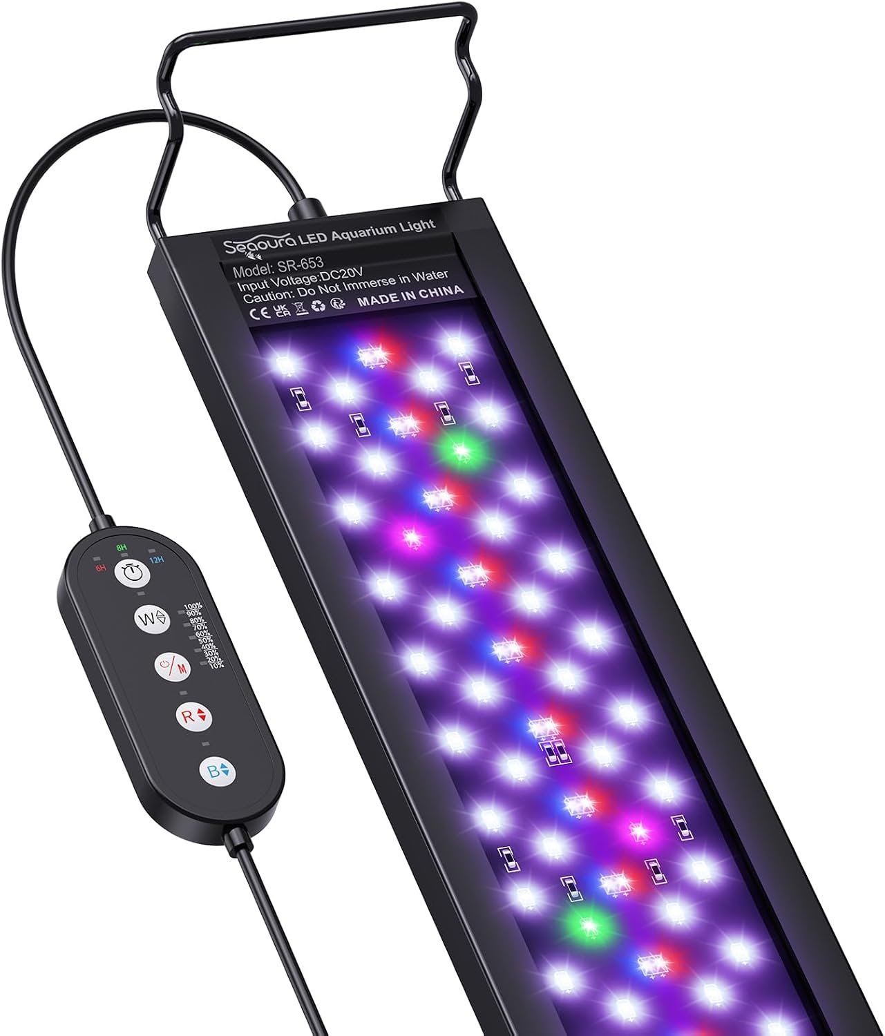 SEAOURA Aquarium LED Light for 18-24in Freshwater Tank, Full Spectrum Aquarium Light for Plant Growth, 6H/8H/12H Timer, WRB 3 Channel Customizable, 10 Brightness & 11 Colors, Adjustable Bracket