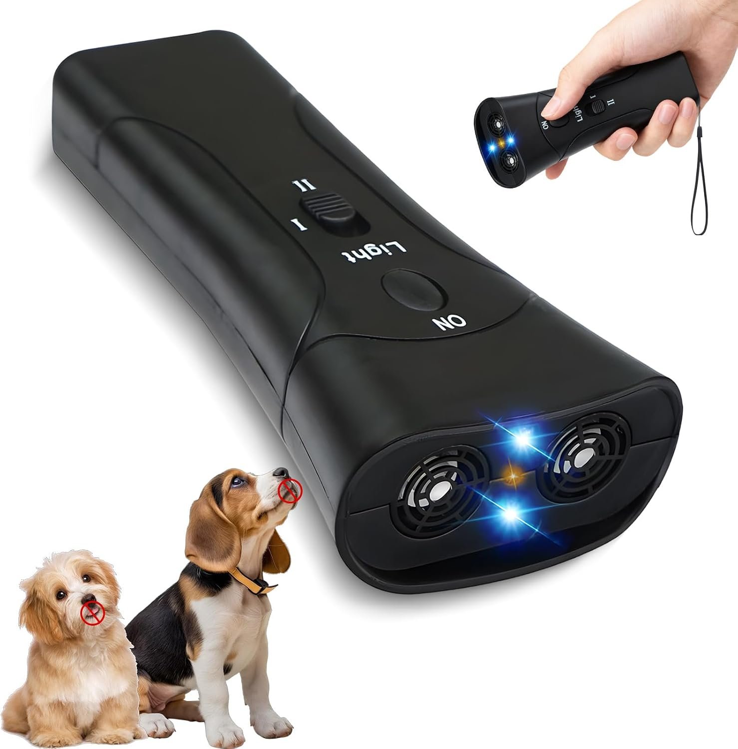 New Ultrasonic Pet Trainer,Pet Training Tool with Light,Ultrasonic Dog Bark Deterrent & Trainer – Stop Excessive Barking,Bark Deterrent Device,Compact Bark Control for Dogs,3 Training Modes
