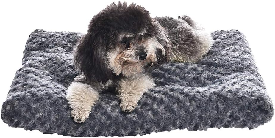 Amazon Basics Washable Cat and Dog Bed and Crate Pad, Indoor, Easy to Clean, 23″ x 18″ x 2.5″, Gray