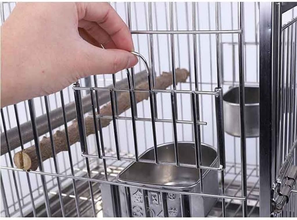 Parrot Parakeet Cage Stainless Steel Breathable Travel Cage Wrought Iron Bird Carrier Parrot Bird Cage for Extra Small Finch Zoo Love Bird Parakeets, Lovebirds, African Grey, Conure