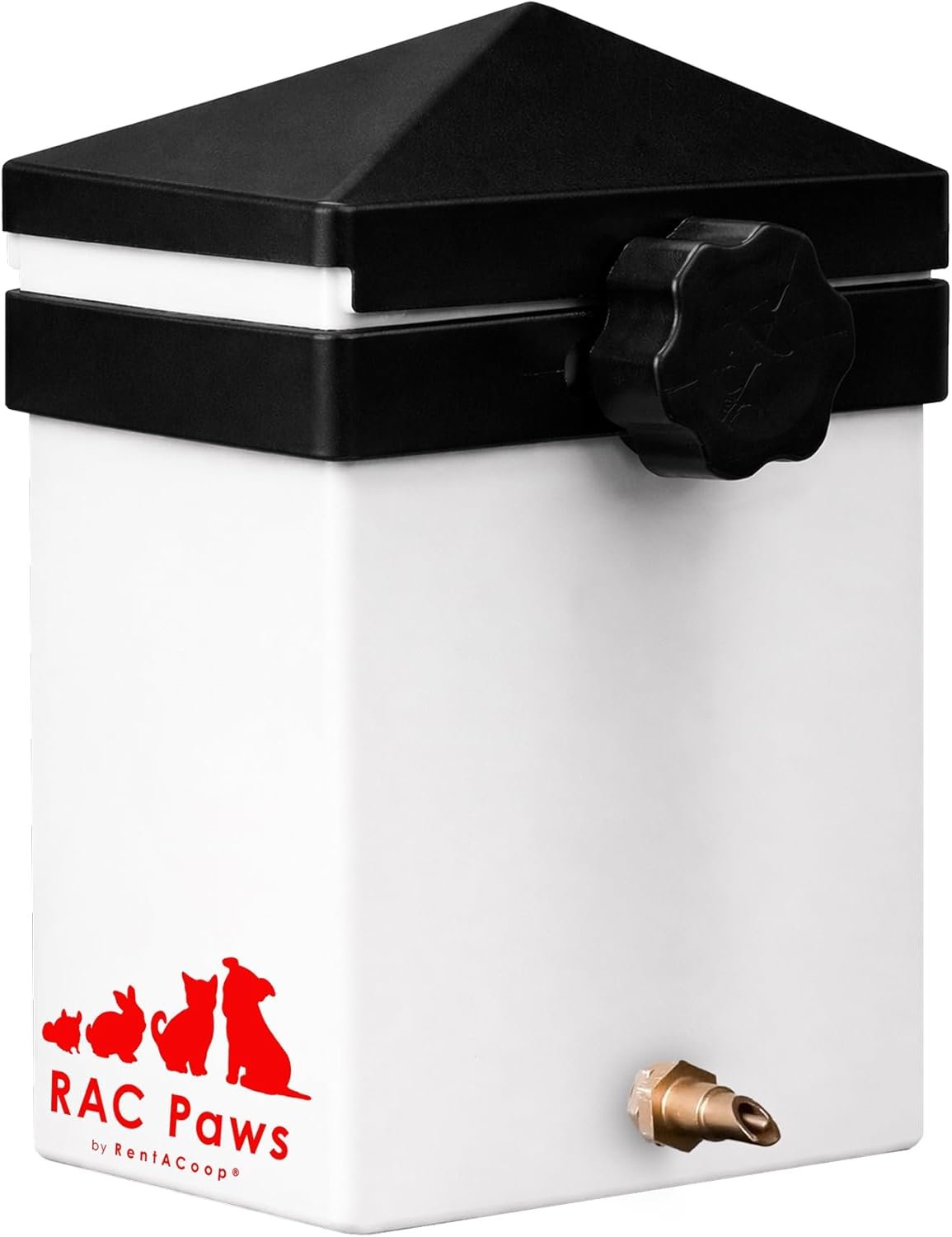 RentACoop 64oz (2 Liter) Small Animal Drinker with Sliding Lid and No-Drip Brass Nozzle – Suitable for Small Pets, Bunnies, Hamsters, Guinea Pigs, Hedgehogs, Rabbits, Chinchillas, Mice and Rats