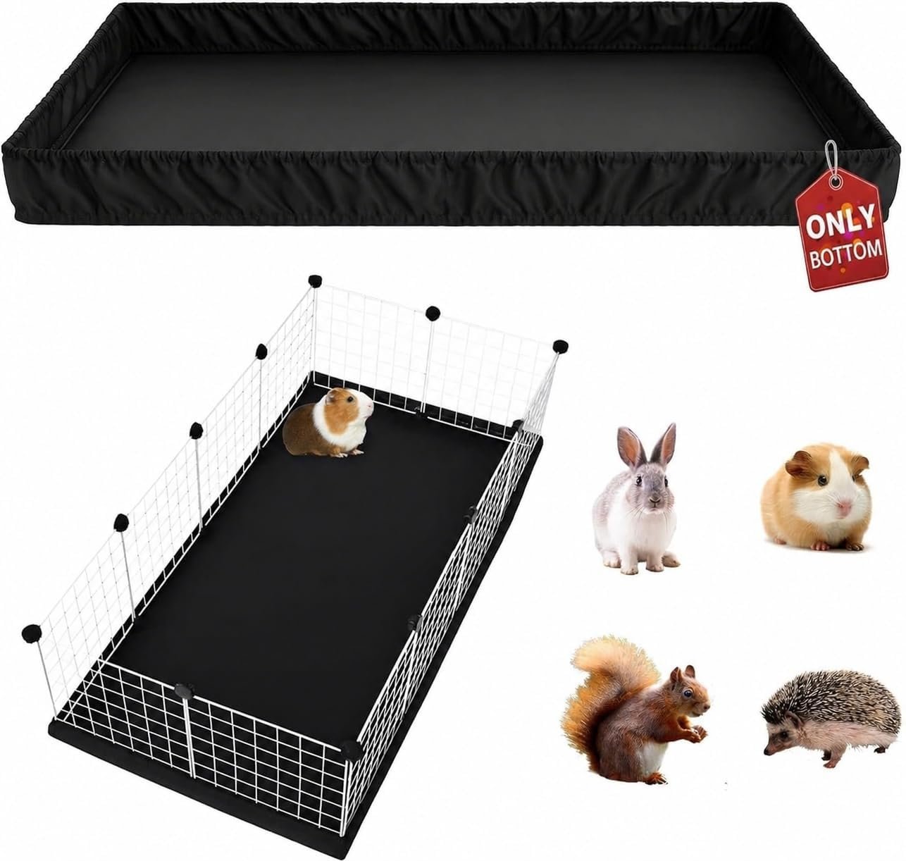 PJYuCien C&C Cage Bottom 24″x48″, Easy to Install | Use as Top, Use as Bottom and Top Set, Protect Floor, Saves Time and Effort,for Guinea Pig and Other Small Animals