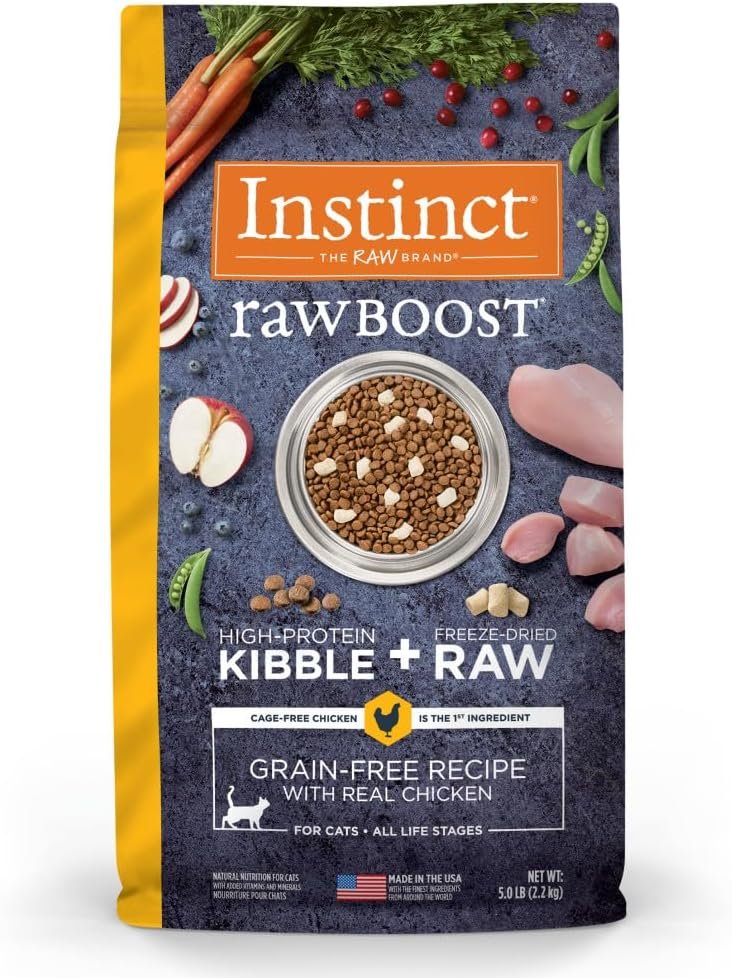 Instinct Raw Boost, Natural Dry Cat Food with Freeze Dried Pieces, High Protein, Grain Free Recipe – Real Chicken, 5 lb. Bag