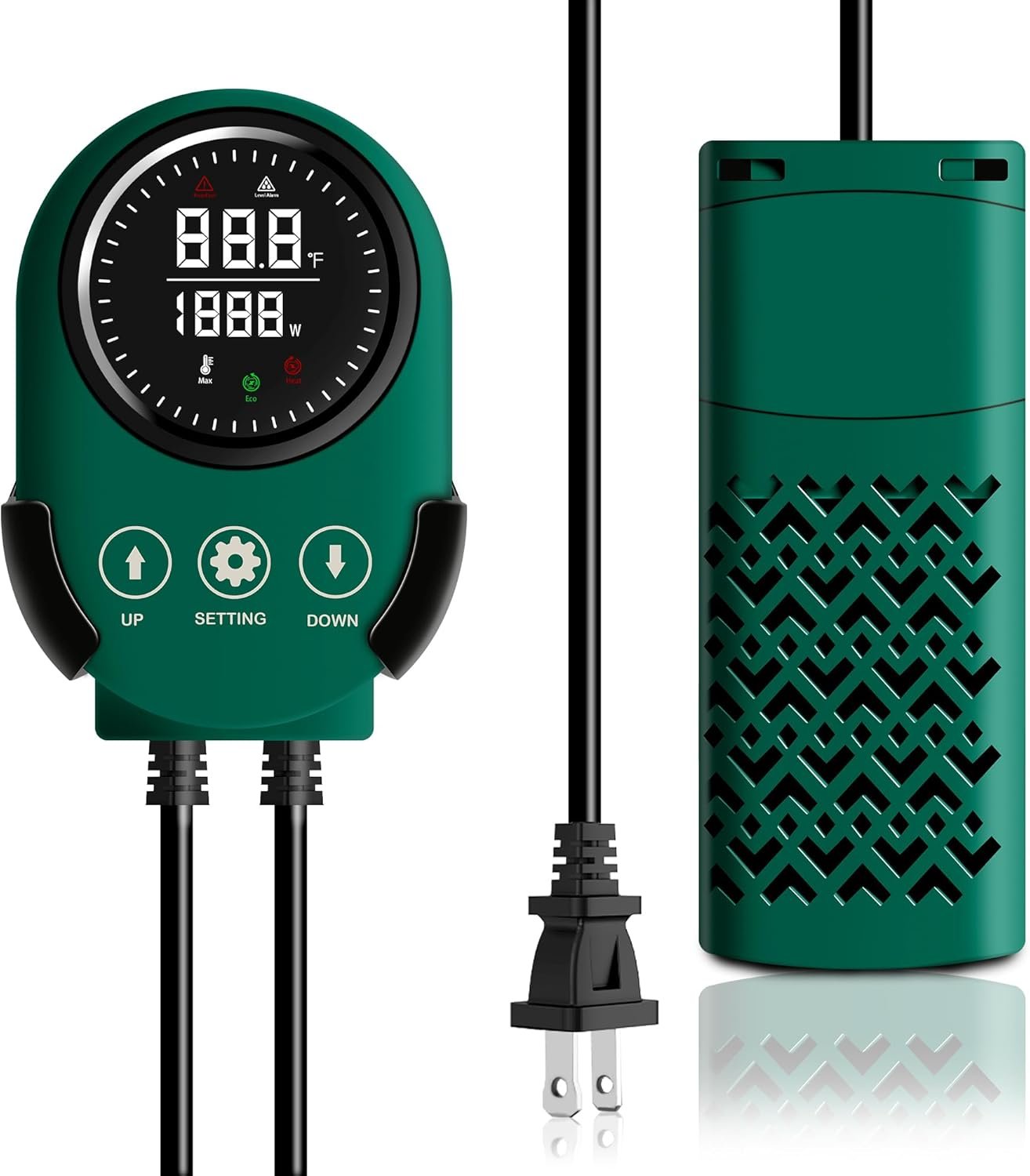300W Smart Aquarium Heater Submersible with Variable-Frequency Energy Savings, Dual Probes for Leaving Water Automatically Stop, PTC Tech for Overheat Protection, Adjustable for Freshwater, Saltwater