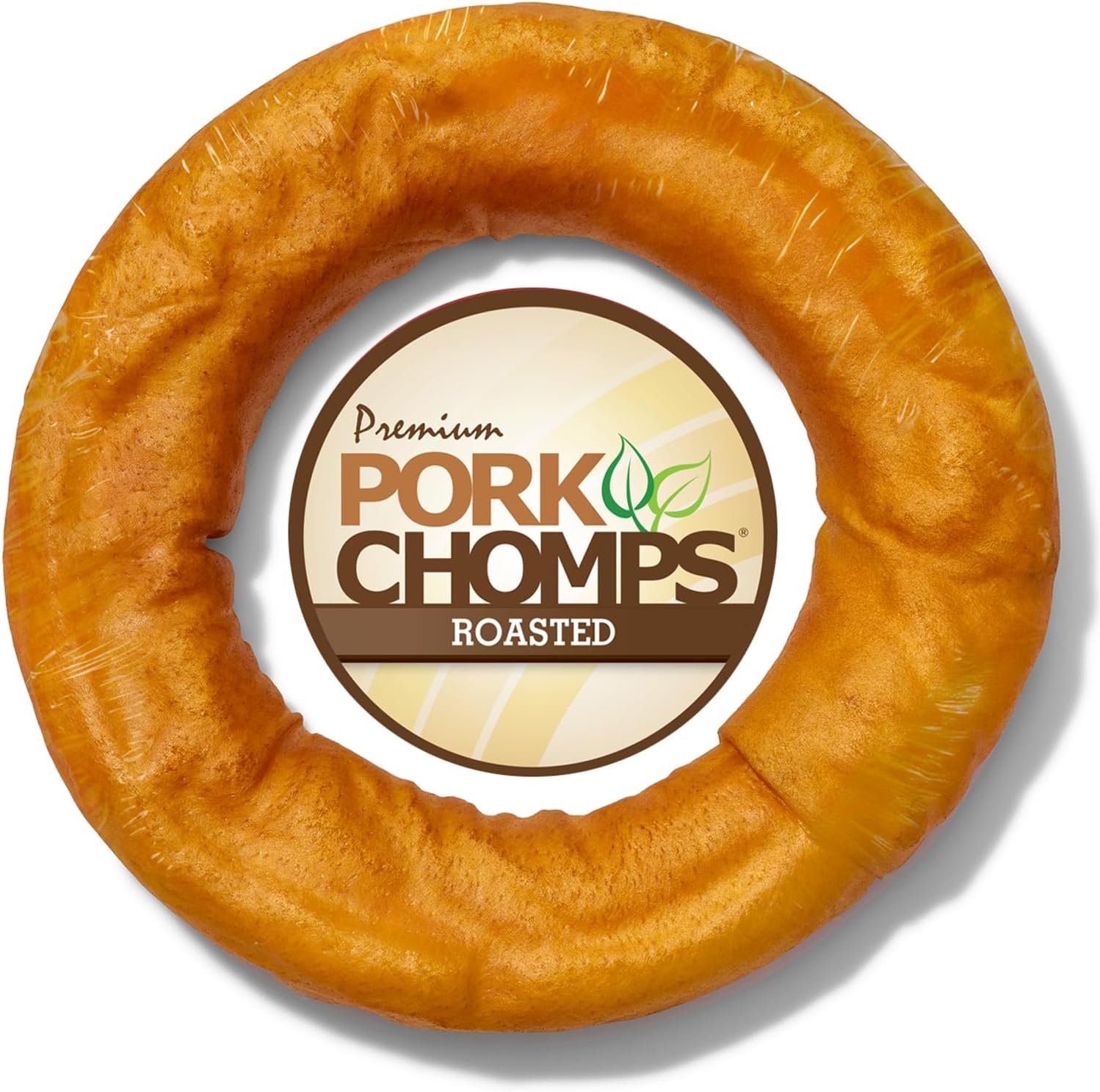 Pork Chomps Roasted Pork Skin Dog Chew, 6 Inch Bagel, 1 Count – Long-Lasting Treats for Dogs – High Protein, Rawhide-Free, Low Fat, Healthy & Delicious Chews